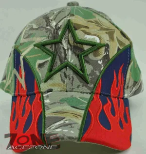 NEW! SIDE FLAME TEXAS DALLAS STAR CAP HAT LIGHT CAMO