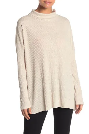 Nordstrom Item! Women's Abound Long Sleeve Ribbed Knit Tunic, Sz L! Colour is Beige Oatmeal Heather!  Lightweight, Comfy, Generous Fit! Retails $50 
