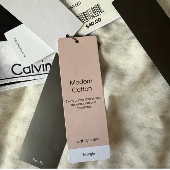 NWT Calvin Klein Modern Cotton Lightly Lined Triangle Bralettes Bra Bundle