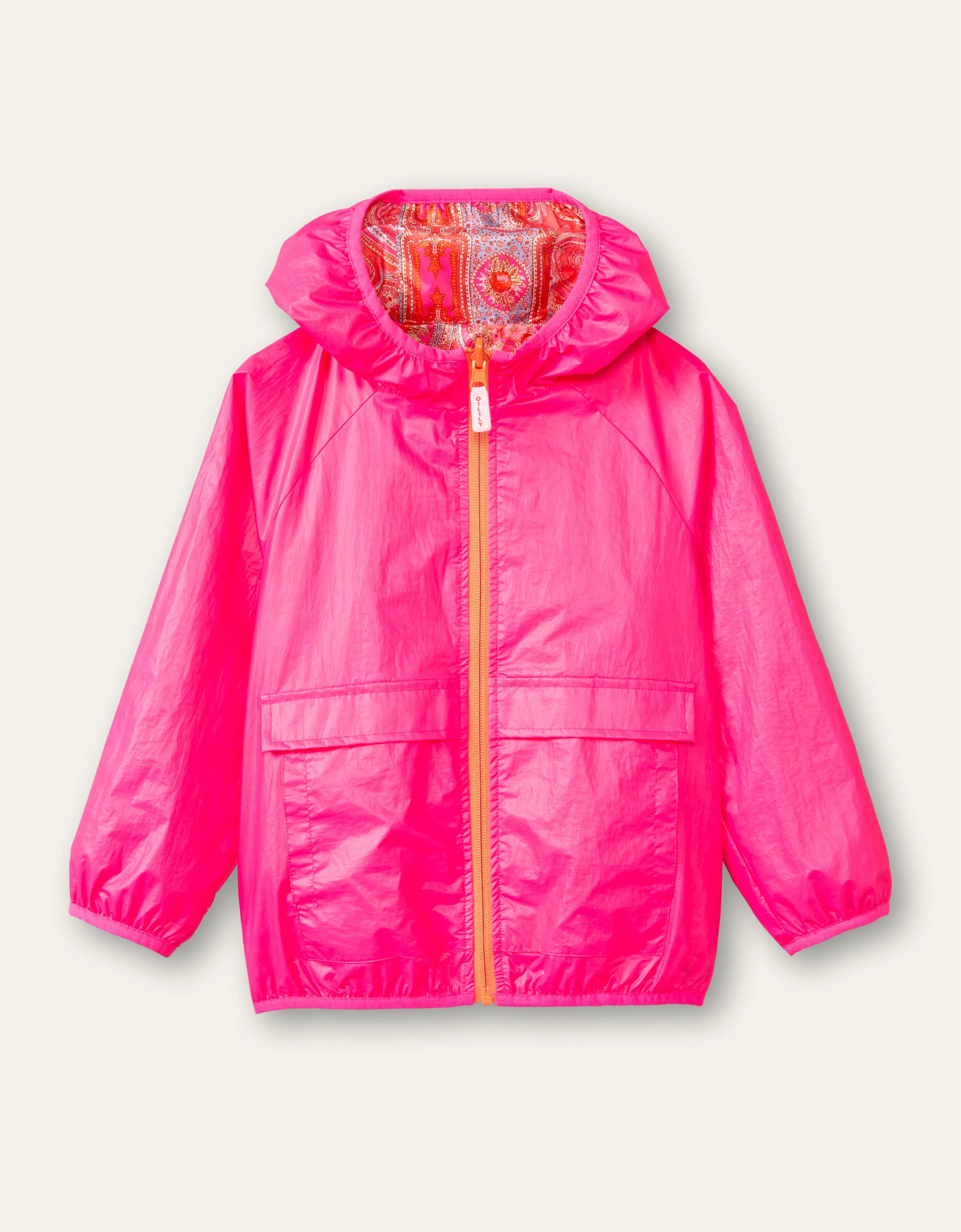 OILILY City Rose Girls Coral & Pink Paisley Reversible Jacket - CLEARANCE SALE
