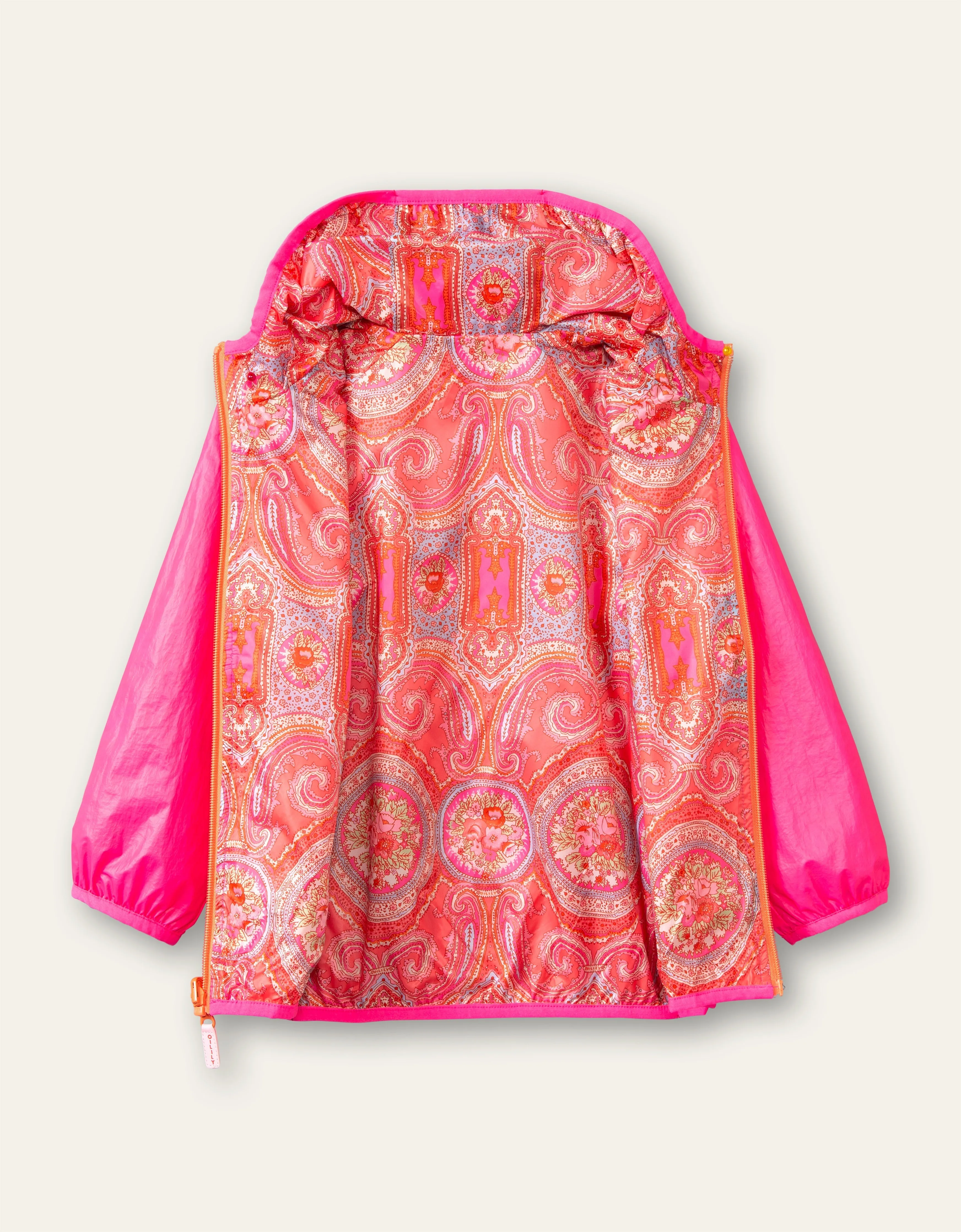 OILILY City Rose Girls Coral & Pink Paisley Reversible Jacket - CLEARANCE SALE