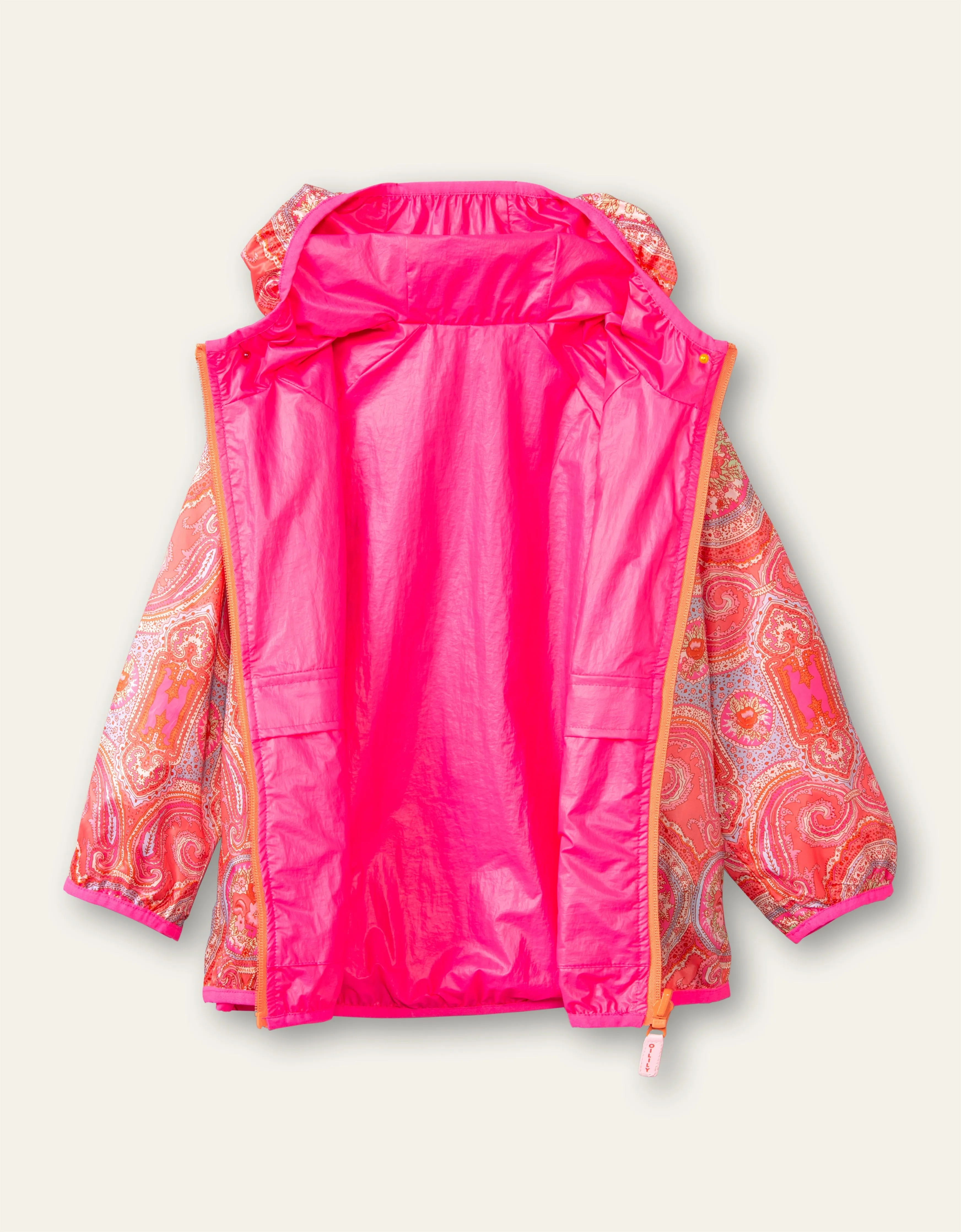 OILILY City Rose Girls Coral & Pink Paisley Reversible Jacket - CLEARANCE SALE