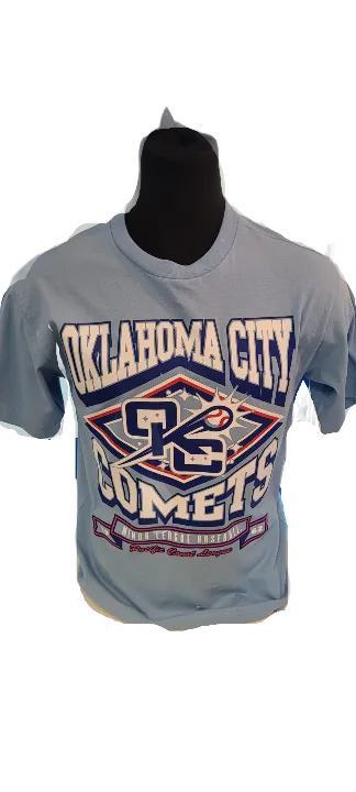 OKC Comets Heater Foundation Home Light Blue Tee