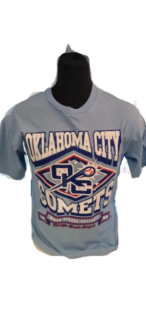 OKC Comets Heater Foundation Home Light Blue Tee