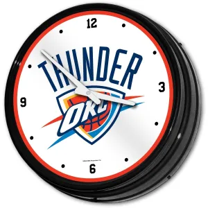 Oklahoma City Thunder: Retro Lighted Wall Clock