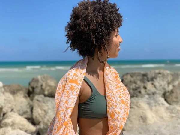 Orange Jaguar Sarong / Grand Scarf