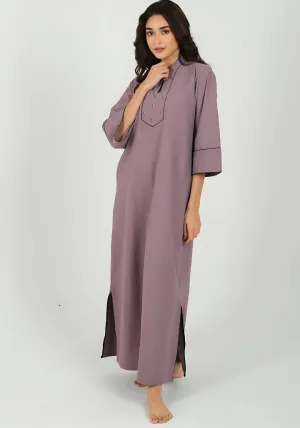 Orchid Haze – Embroidered Yoke Nighty