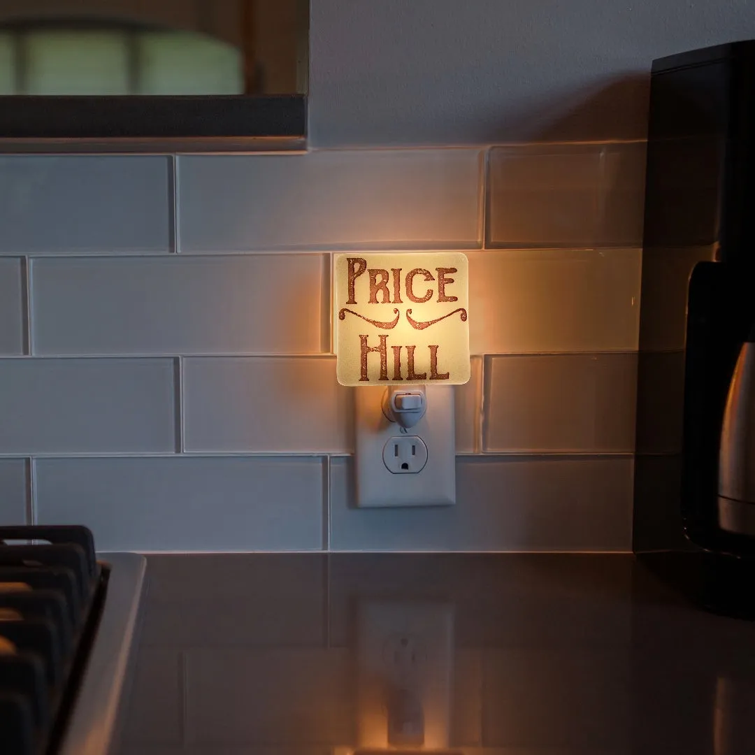 PERSONALIZED Night Light Rustic Scroll with Family Name or City
