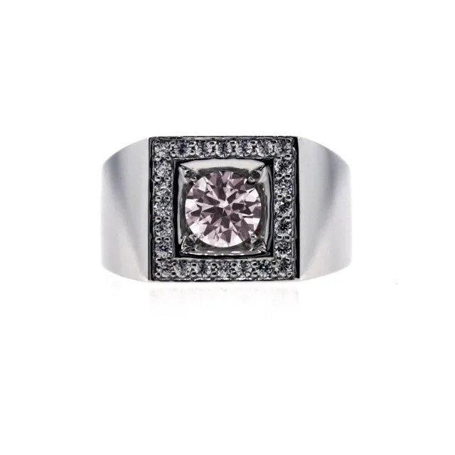 Platinum light Pink Sapphire and and Diamond Ring Jefe