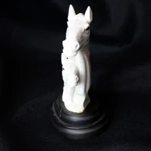 Quartz and Calcite Two Horse Head Statue