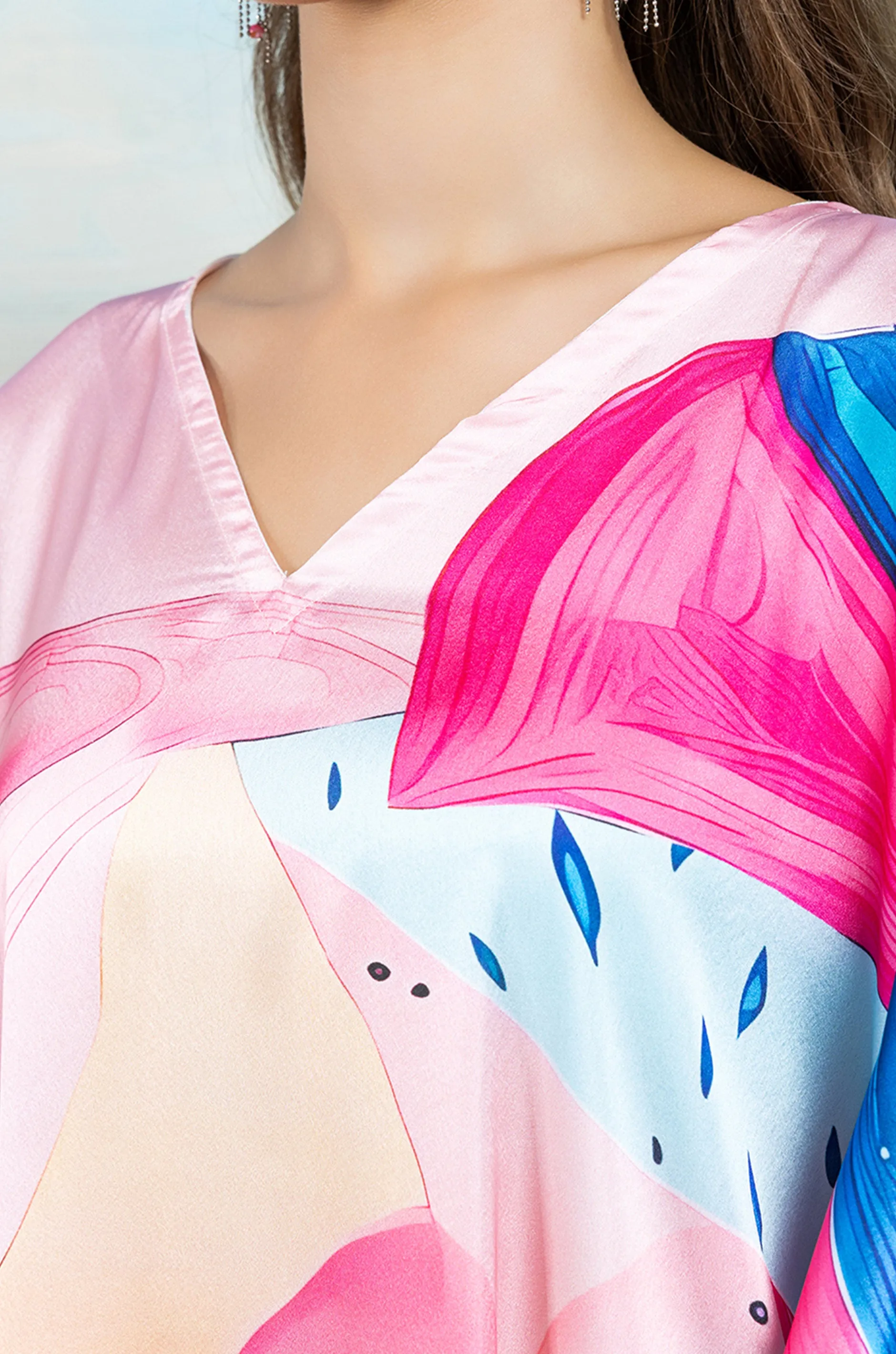 Radiance Drift Soft Satin Women Dress Kaftan