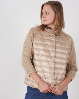 raglan sweater with lurex sleeve - champagne