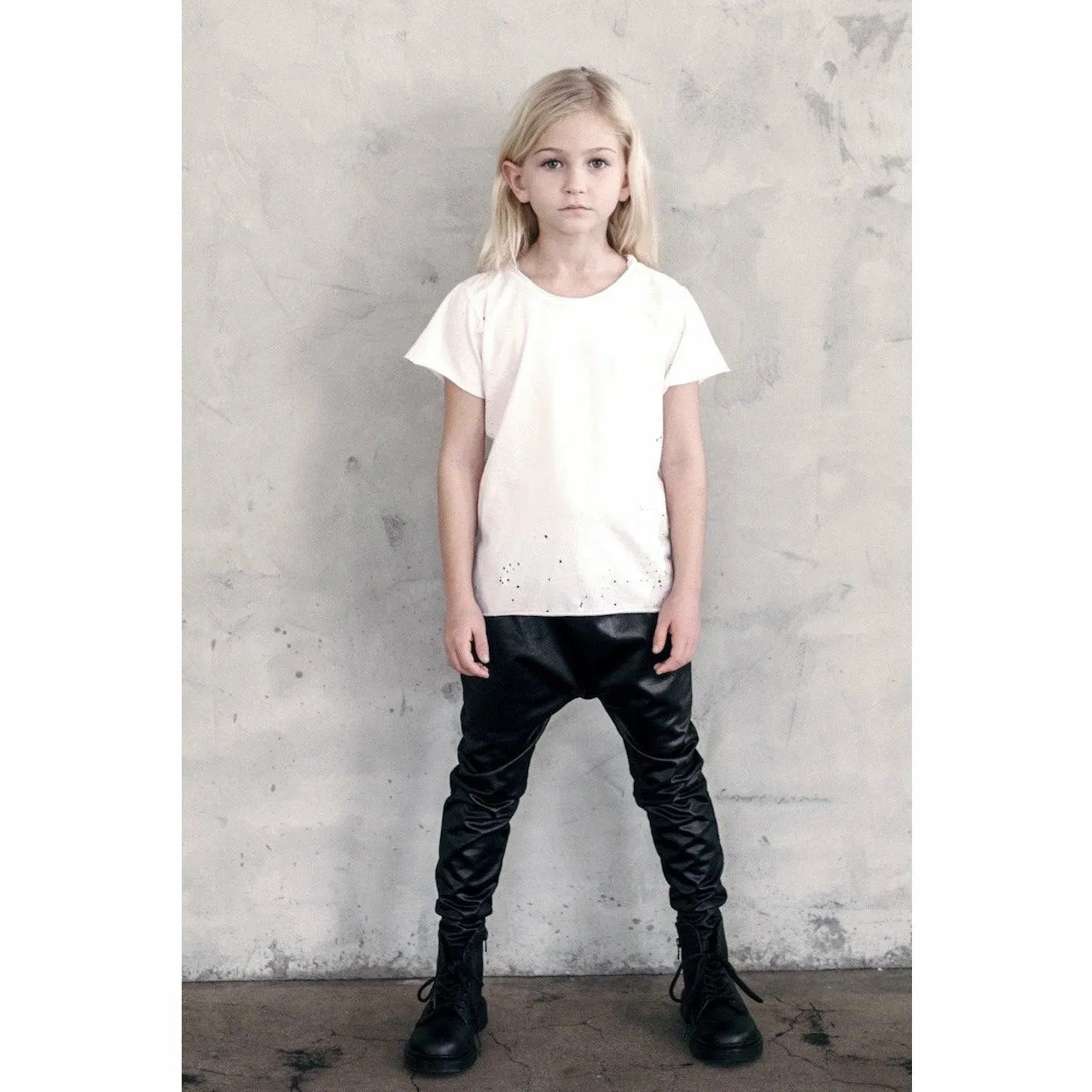 Raw Edge Tee Burned Out Holes Pink