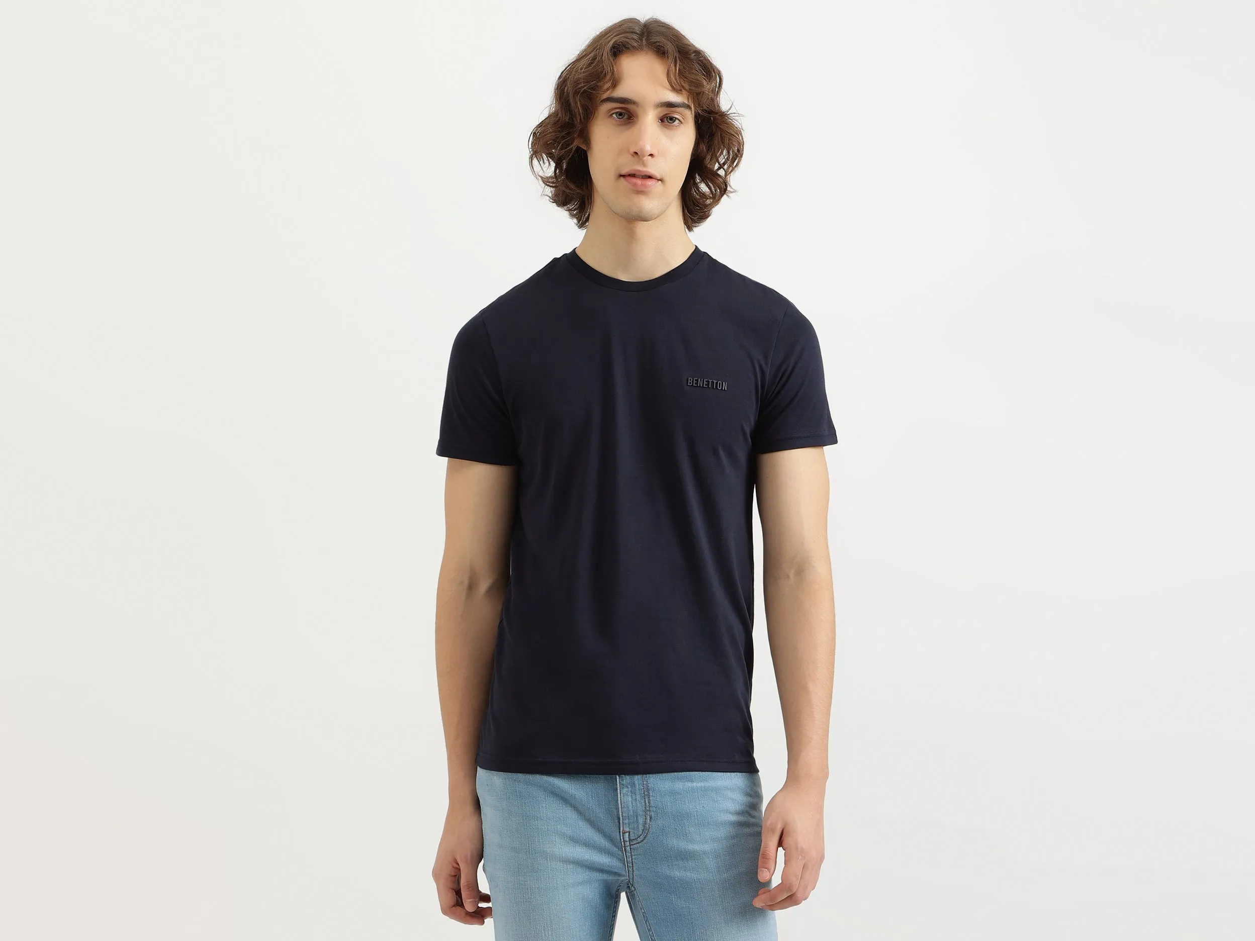 Regular Fit Round Neck Solid Tshirt
