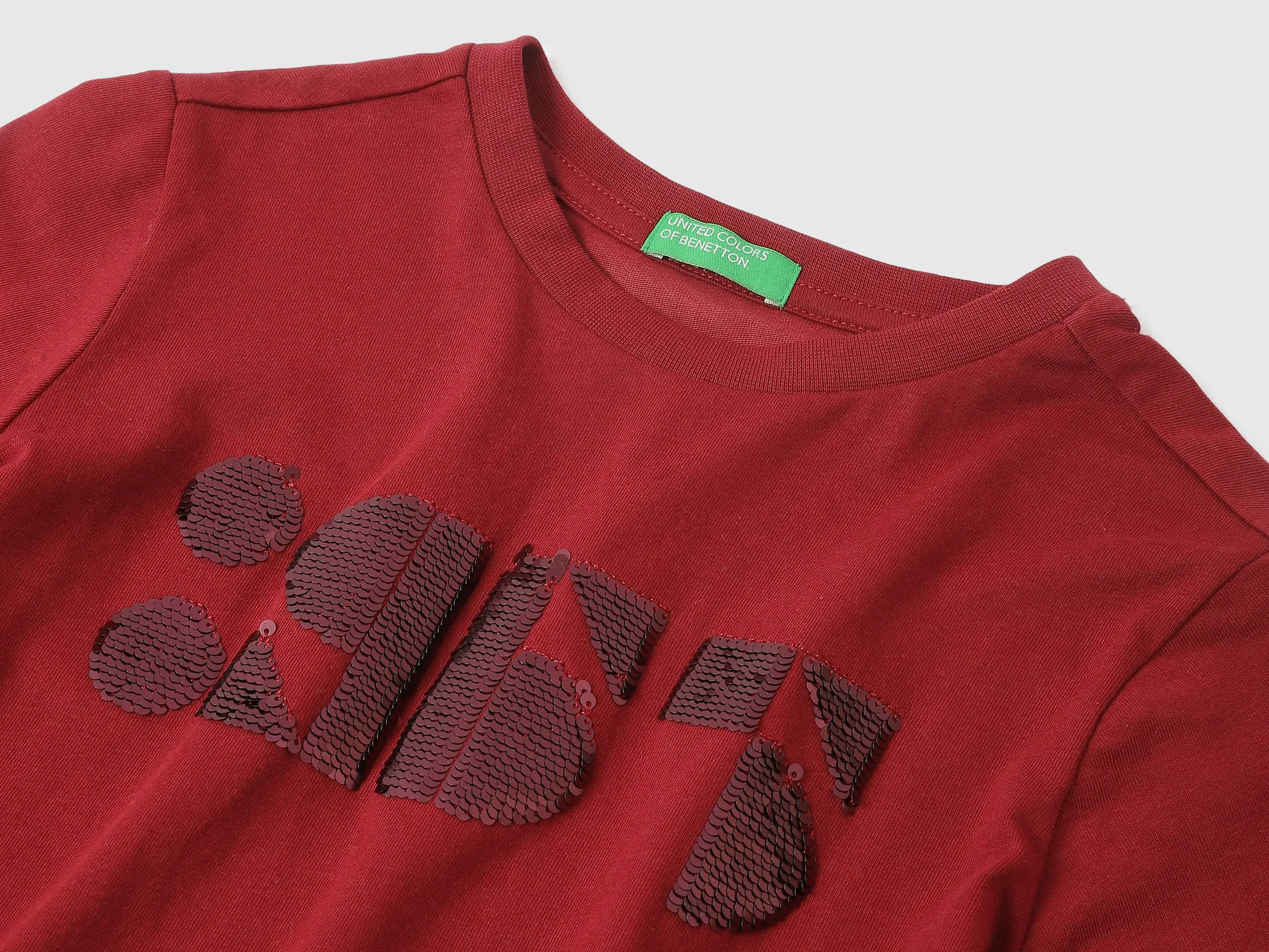 Relaxed Fit Round Neck Embellished Tshirt