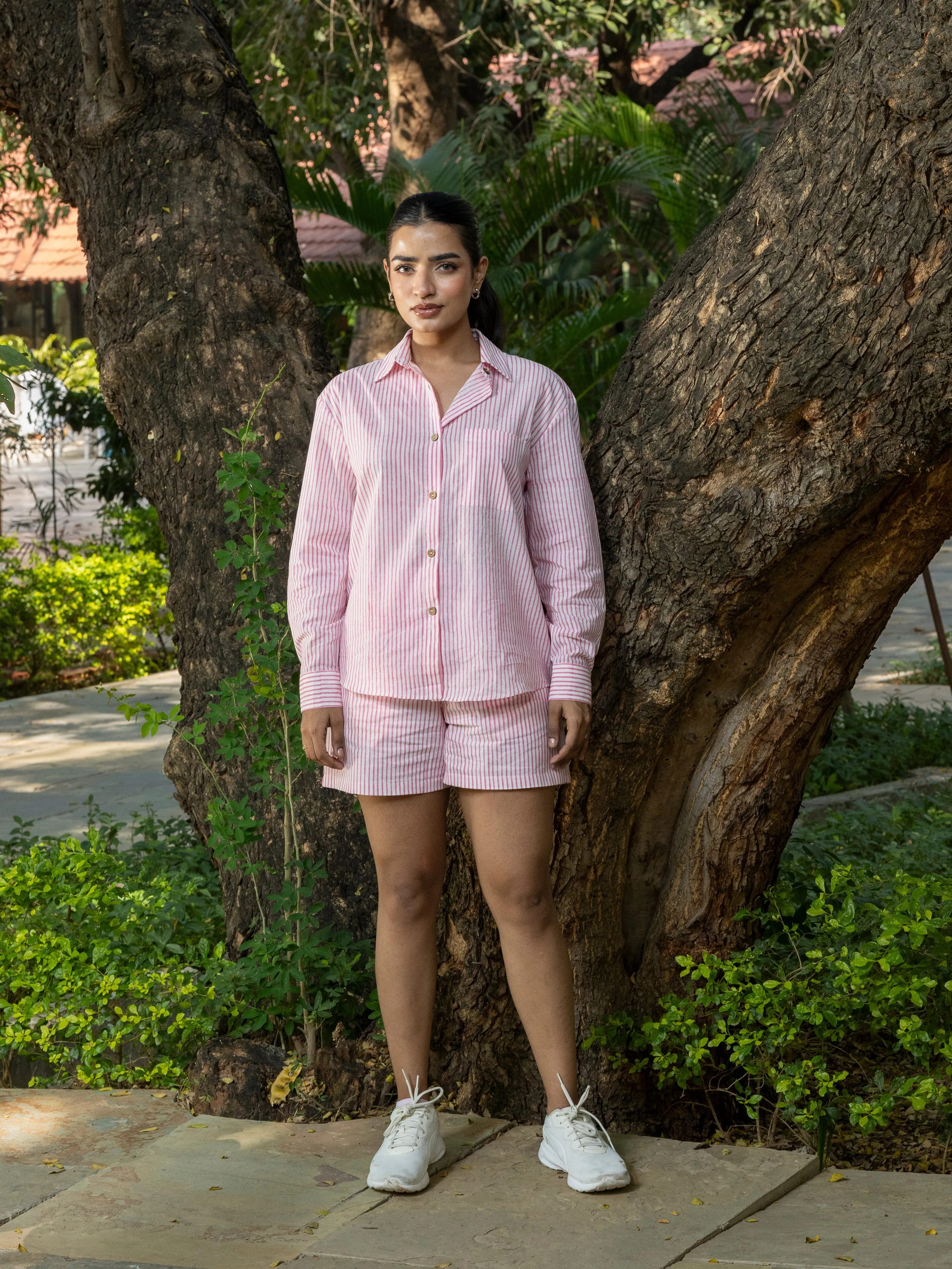 Relaxed Fit Shirt Shorts Co-ord