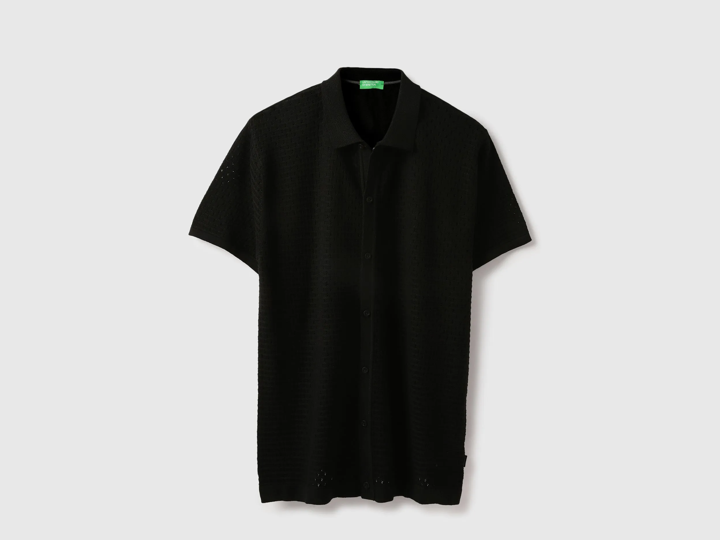 Relaxed Fit Spread Collar Textured Shirt