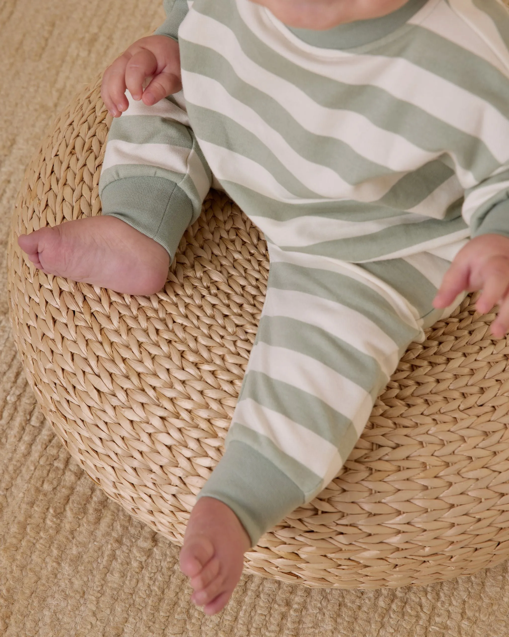 Relaxed Sweatpants l Sage Stripe