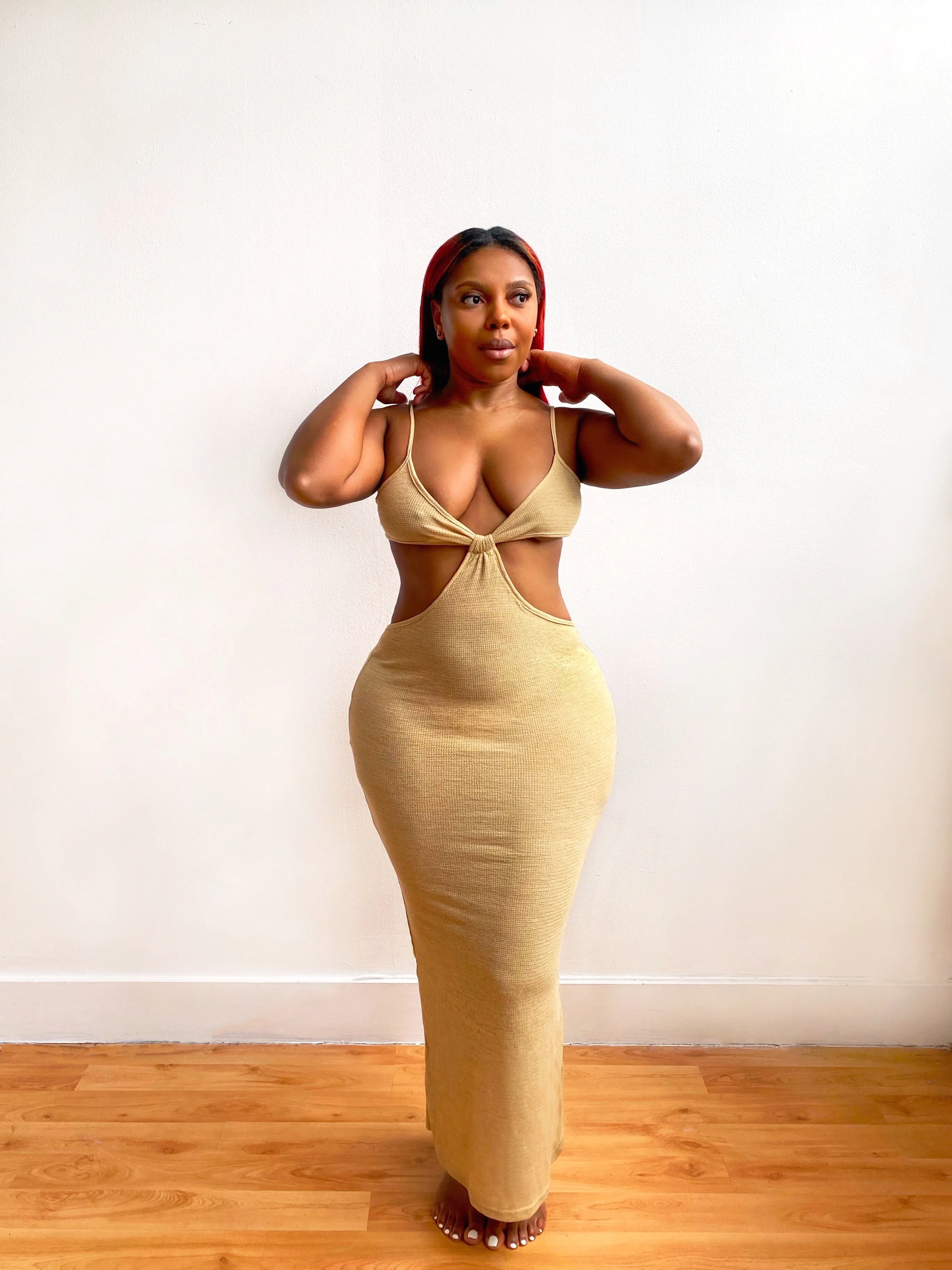 Resort Vibes Cutout Dress in Nude