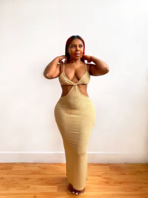 Resort Vibes Cutout Dress in Nude