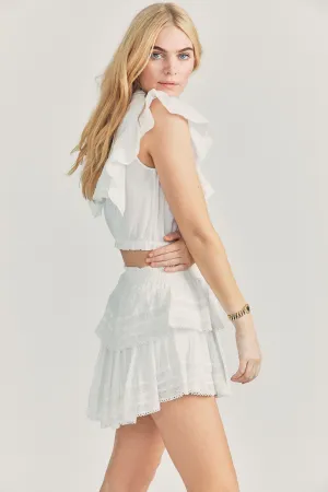 Ruffle Mini Skirt - Antique White