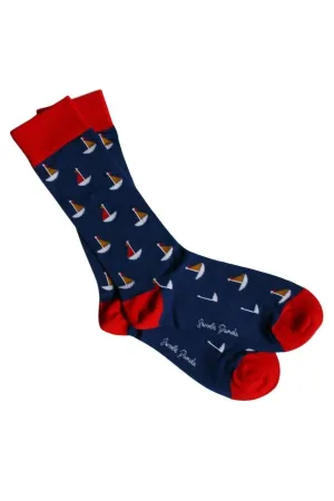 Sailing Boat Bamboo Socks by Swole Panda, Size 7-11