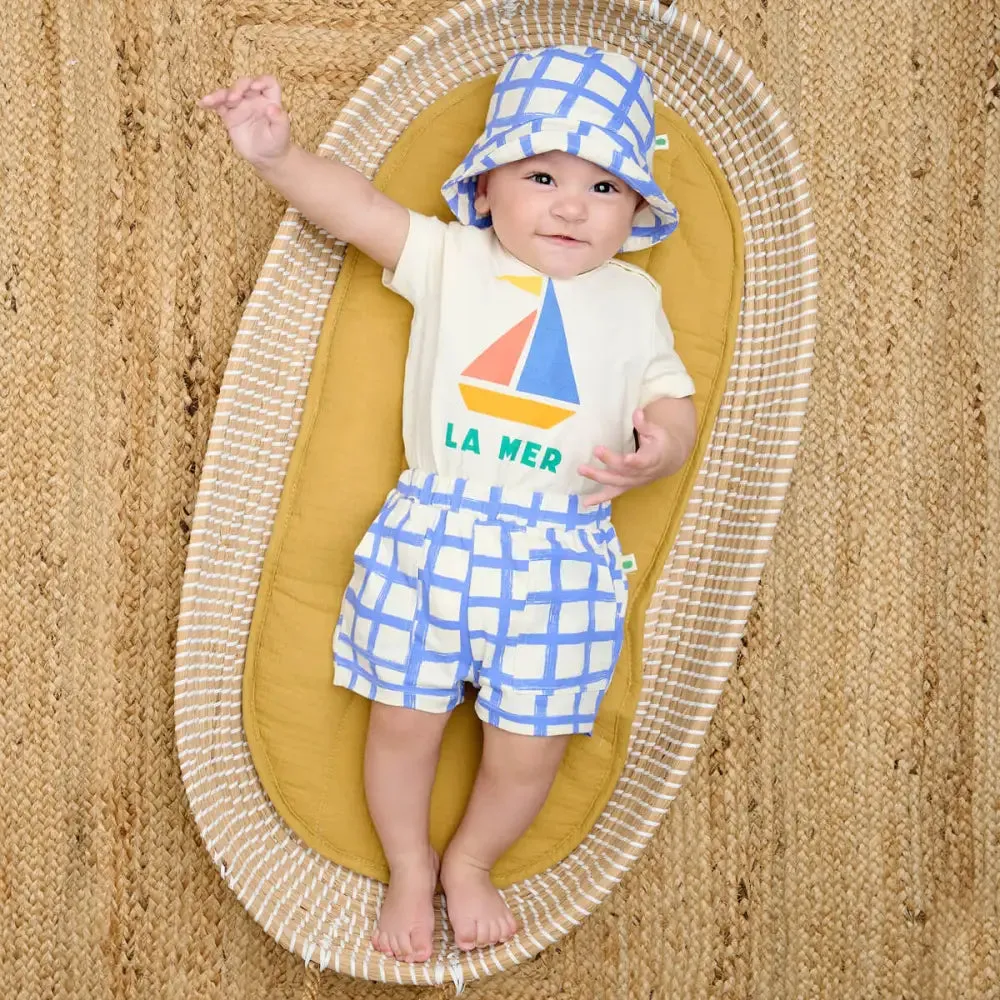 Sailor - Blue Checker Jersey Baby & Kids Shorts