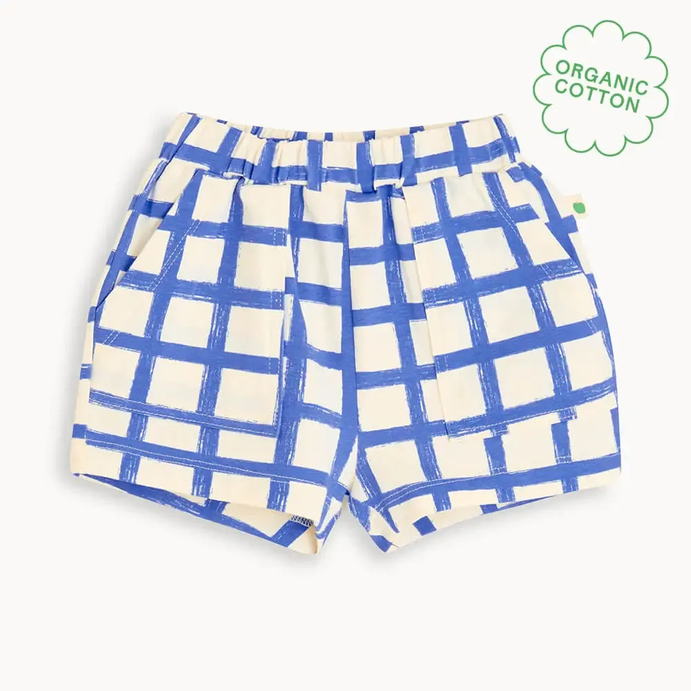 Sailor - Blue Checker Jersey Baby & Kids Shorts