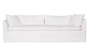 Sardinia Slipcovered 84in Curved Sofa
