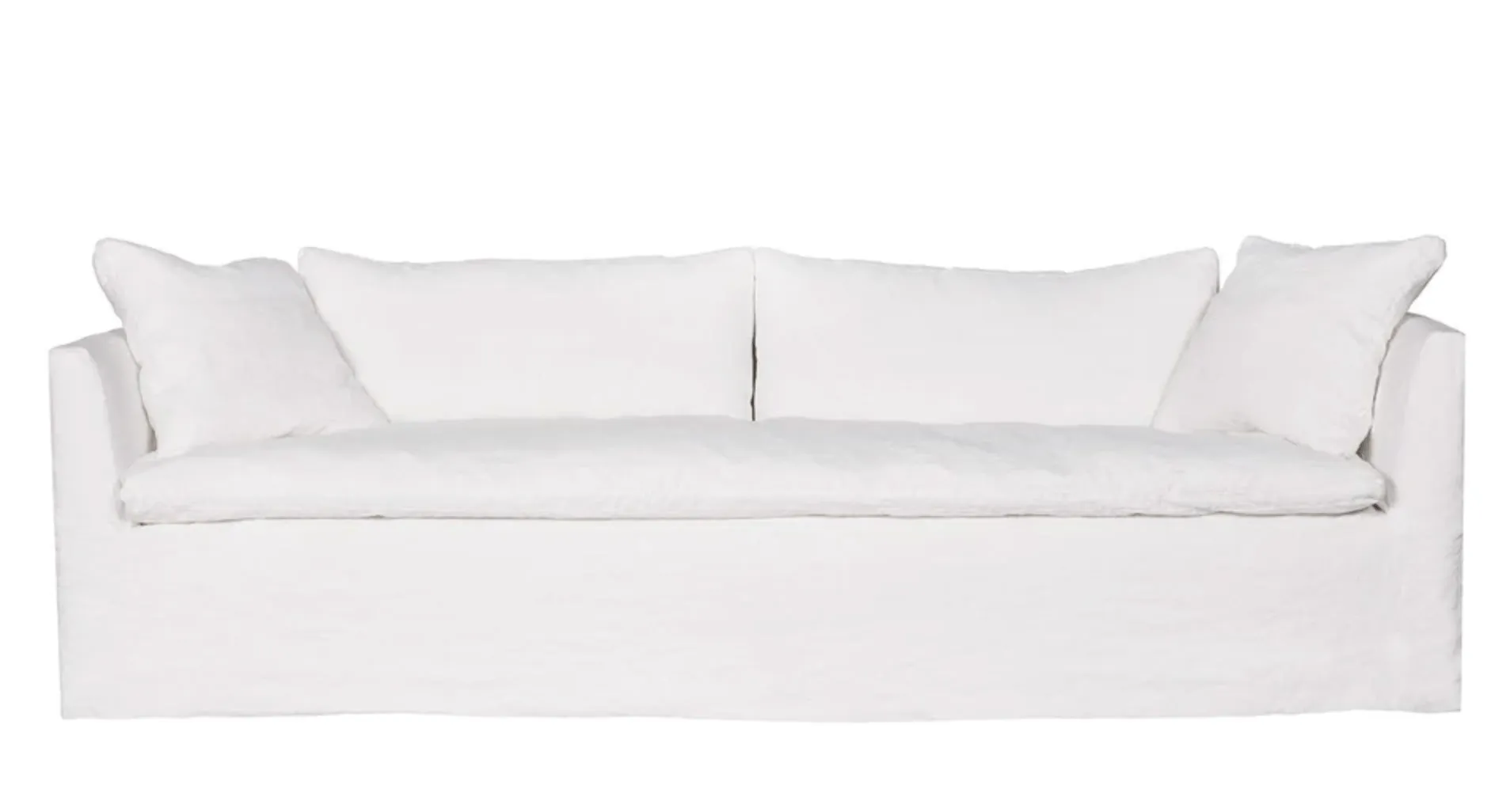Sardinia Slipcovered 84in Curved Sofa