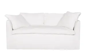 Sardinia Studio Slipcovered 72in Curved Sofa