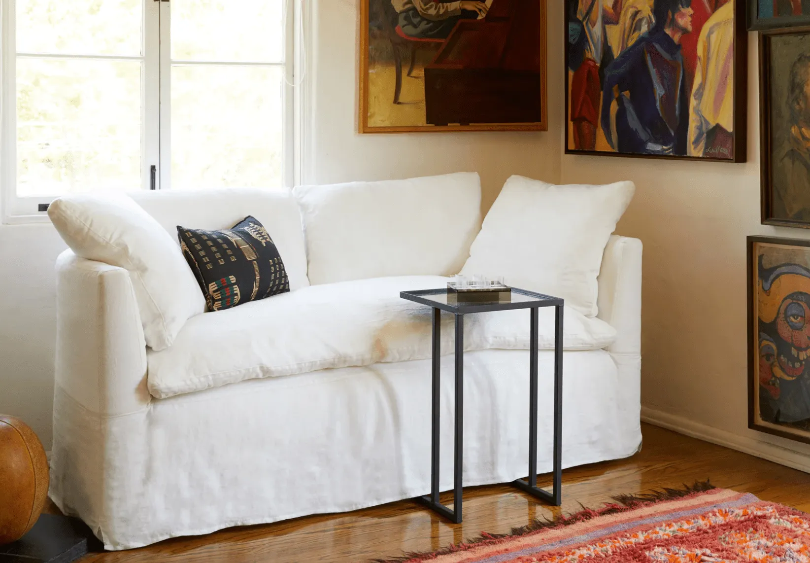 Sardinia Studio Slipcovered 72in Curved Sofa