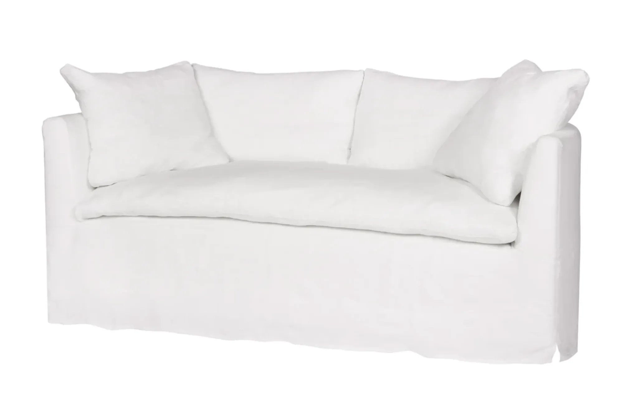 Sardinia Studio Slipcovered 72in Curved Sofa