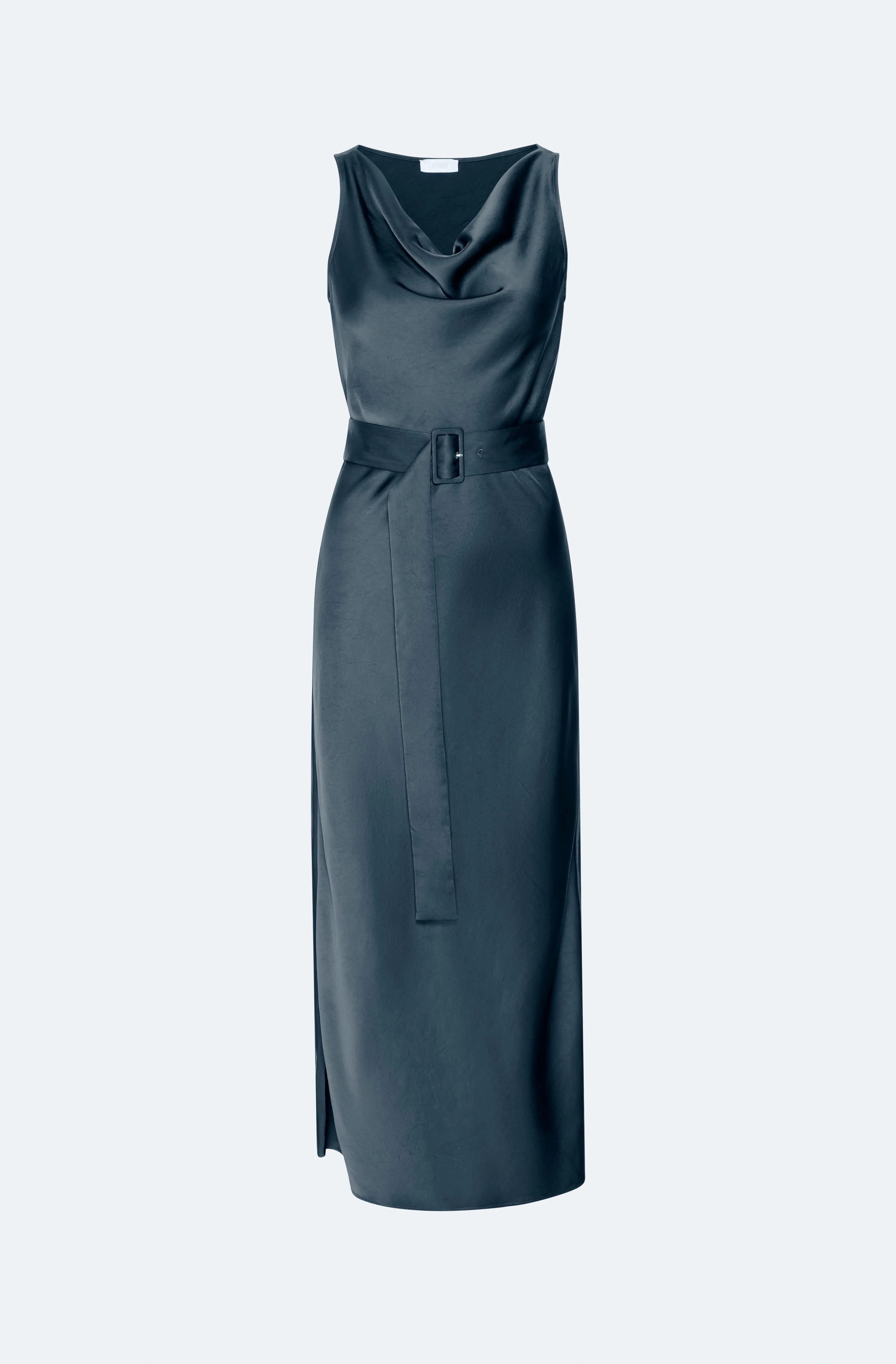 Satin Bias Belted Dress