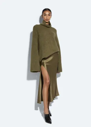 Satin Bias Midi Skirt