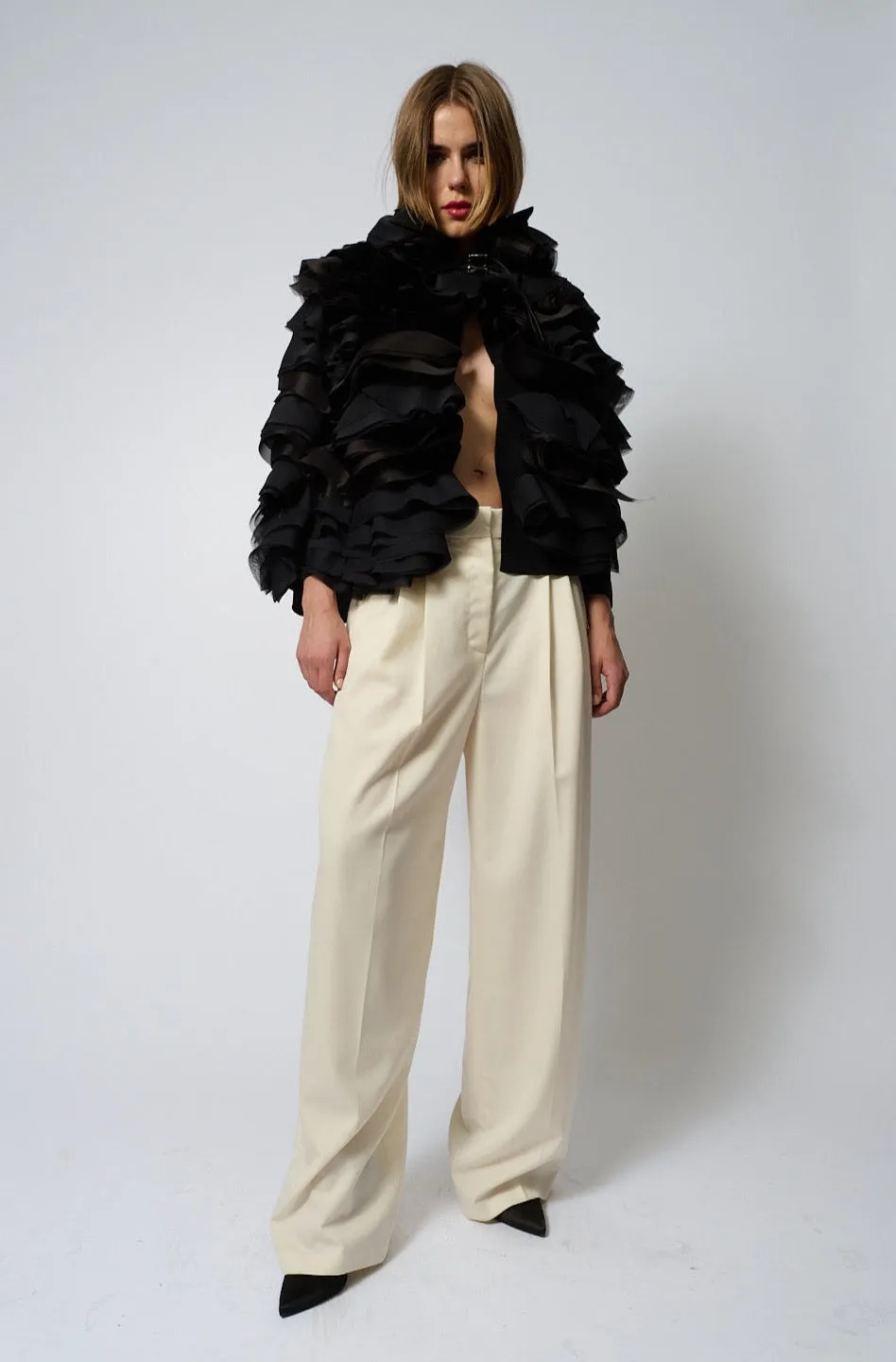 Silk Ruffle Cape