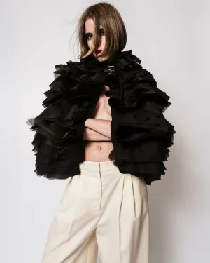Silk Ruffle Cape