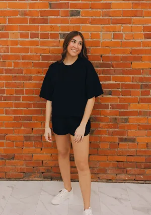 Solid Loungewear Set - Black