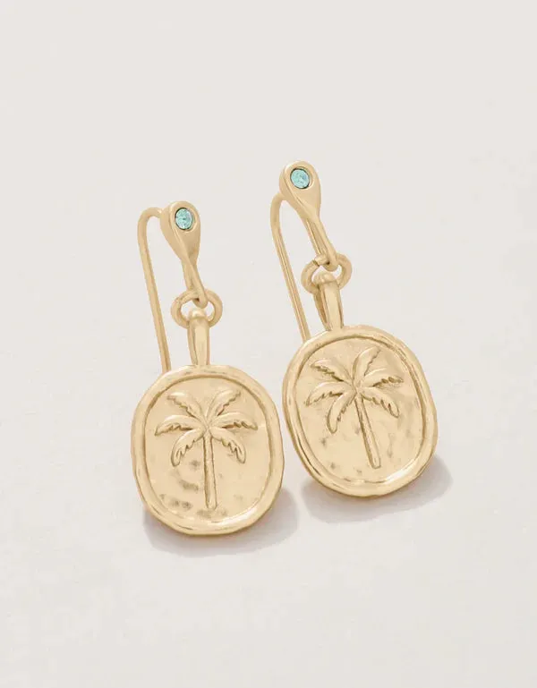 Spartina Palm Tree Medallion Earrings