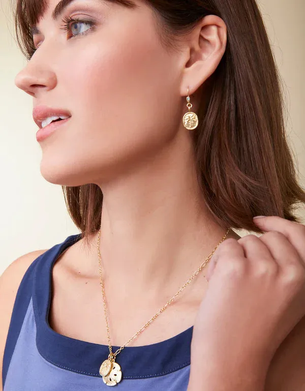 Spartina Palm Tree Medallion Earrings