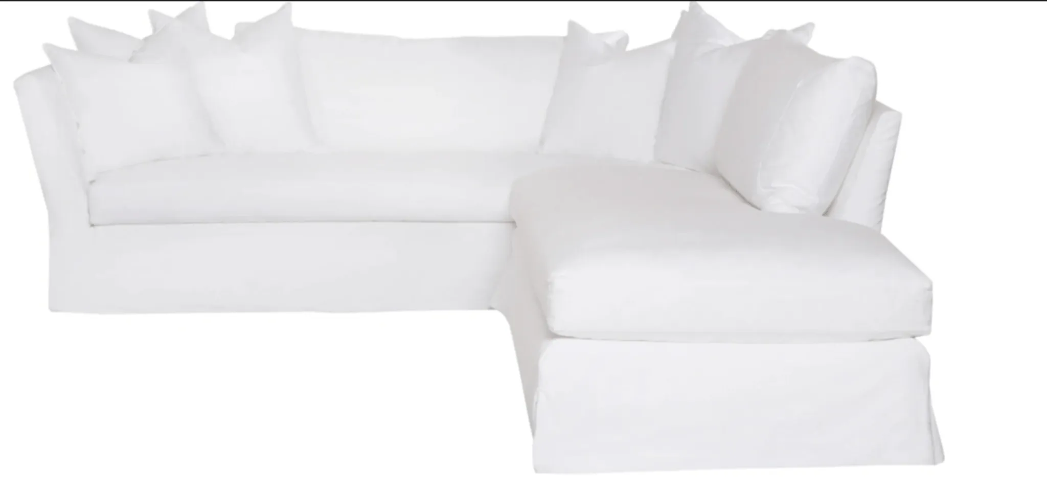 St. Bart's Slipcovered 100in x 72 in Sectional w/ RAF Lounge-Bumper
