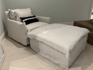 St. Lucia 42in Chair & Half with Ottoman-Showroom Sample Slipcover in Logan Mist