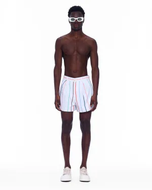 The Mid Rise Pleated Short : Stripe 3