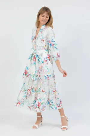 The St. Barts Belted Maxi Dress - Linen
