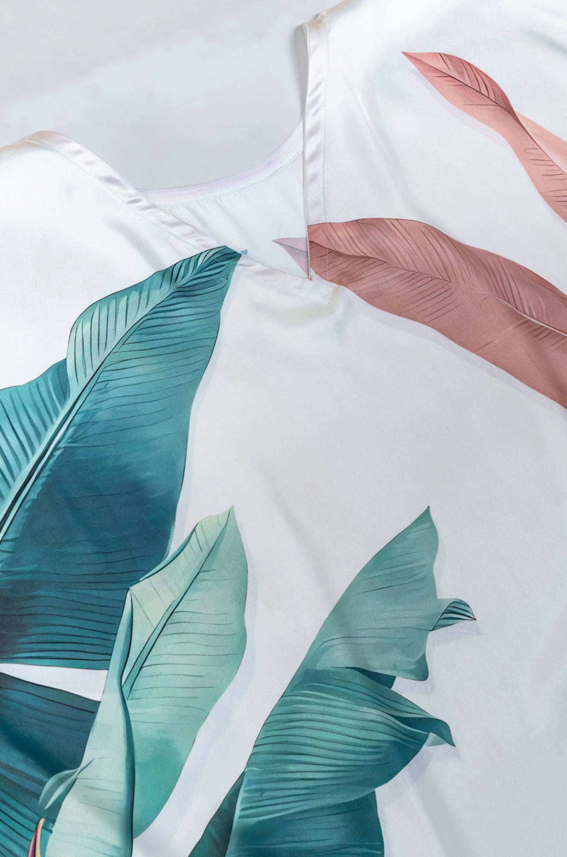 Tropical Breeze Soft Satin Women Dress Kaftan