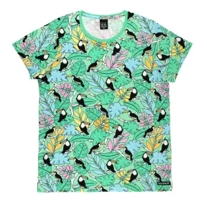 Villervalla Tropical Jungle Toucan T-shirt -Cactus Green- ADULT
