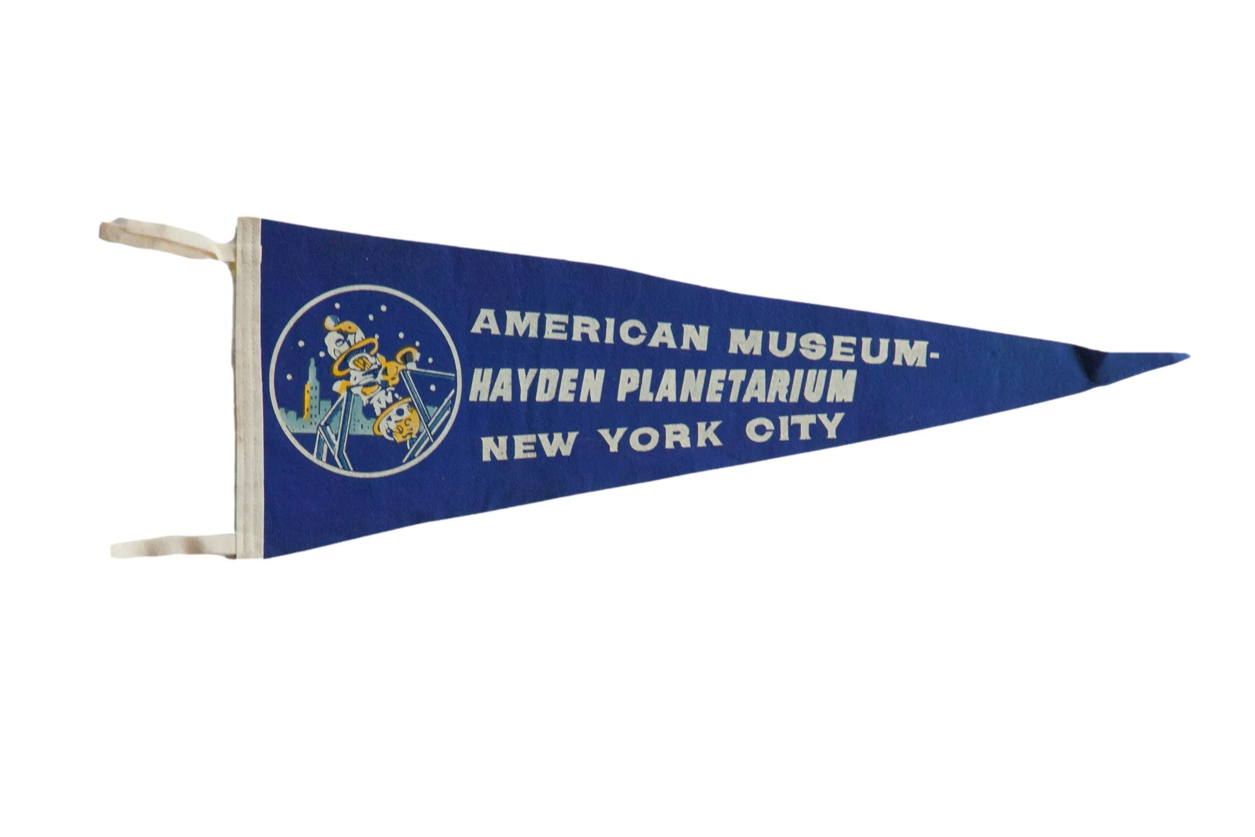Vintage American Museum Hayden Planetarium NYC Felt Flag