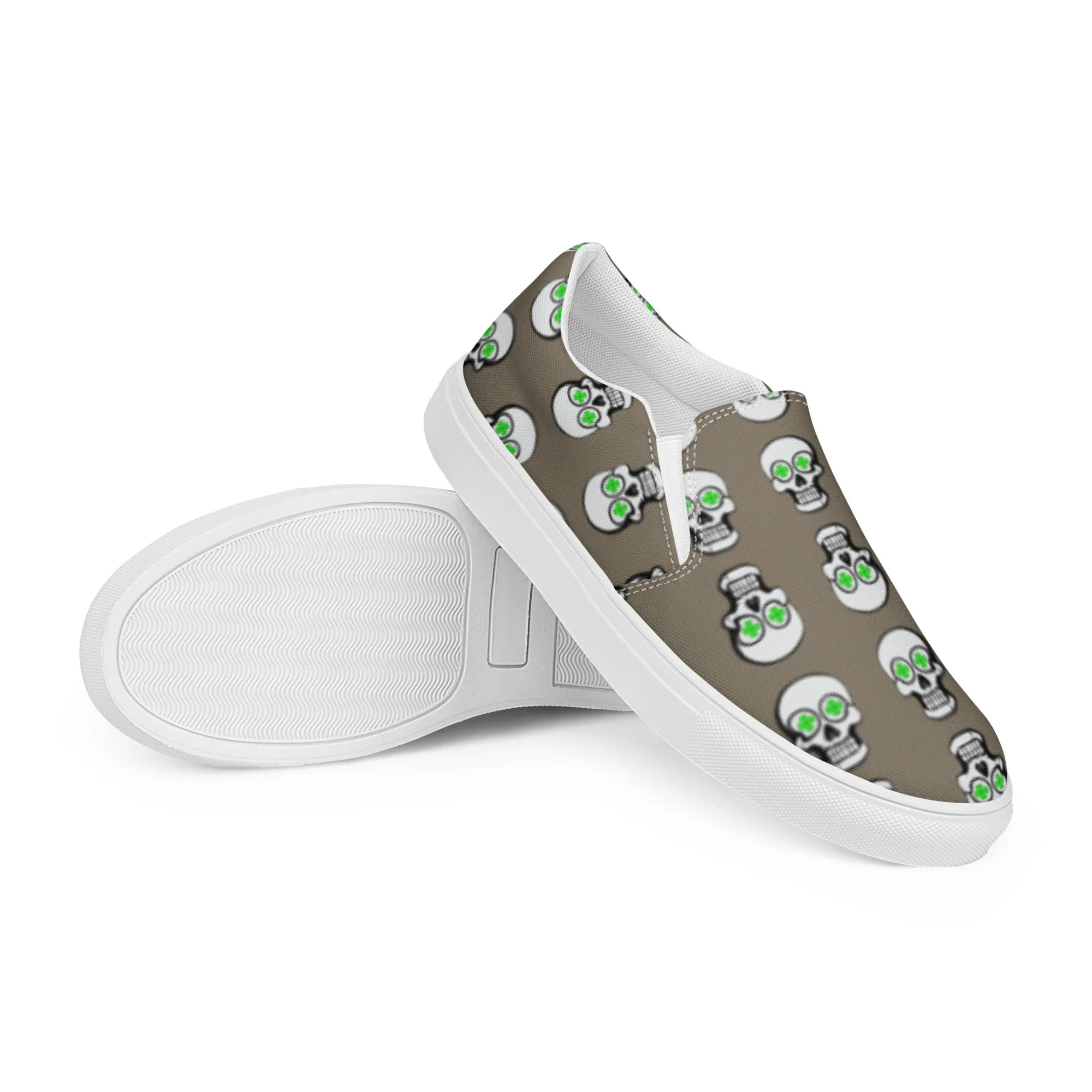 Women’s Clover Skull Slip-On Shoes