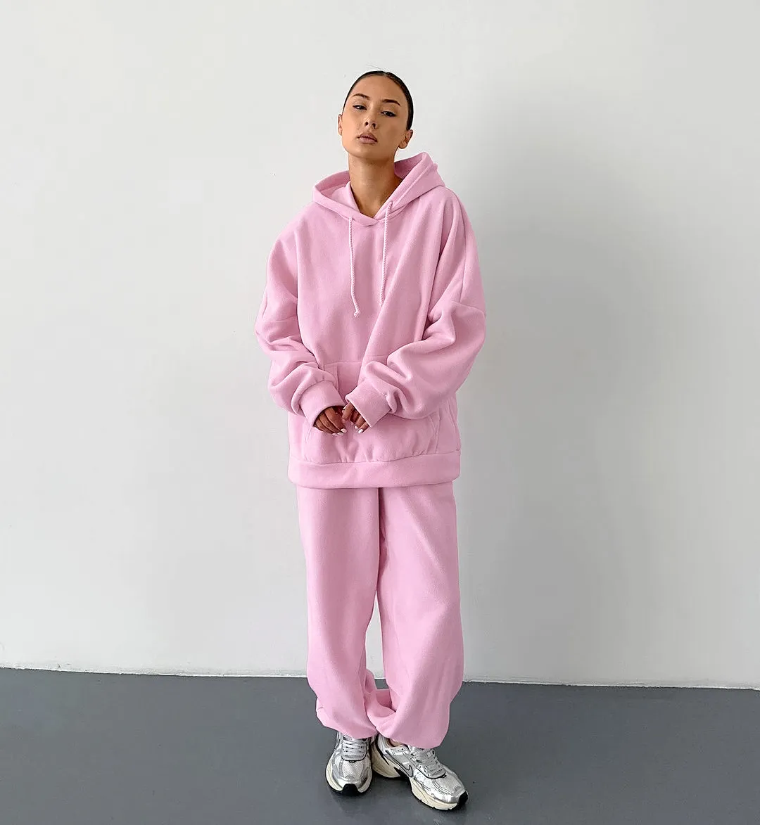 Women’s Comfy Oversized Lounge Jogger Set with Pocket Details