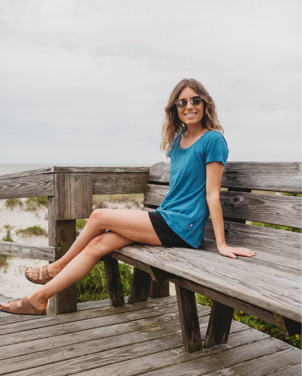 Women's Soft Supima Cotton Short Sleeve Everyday Comfy Crew Tee | Turtle